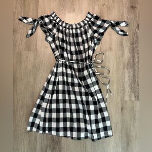 Chic Black and White Gingham Dress
